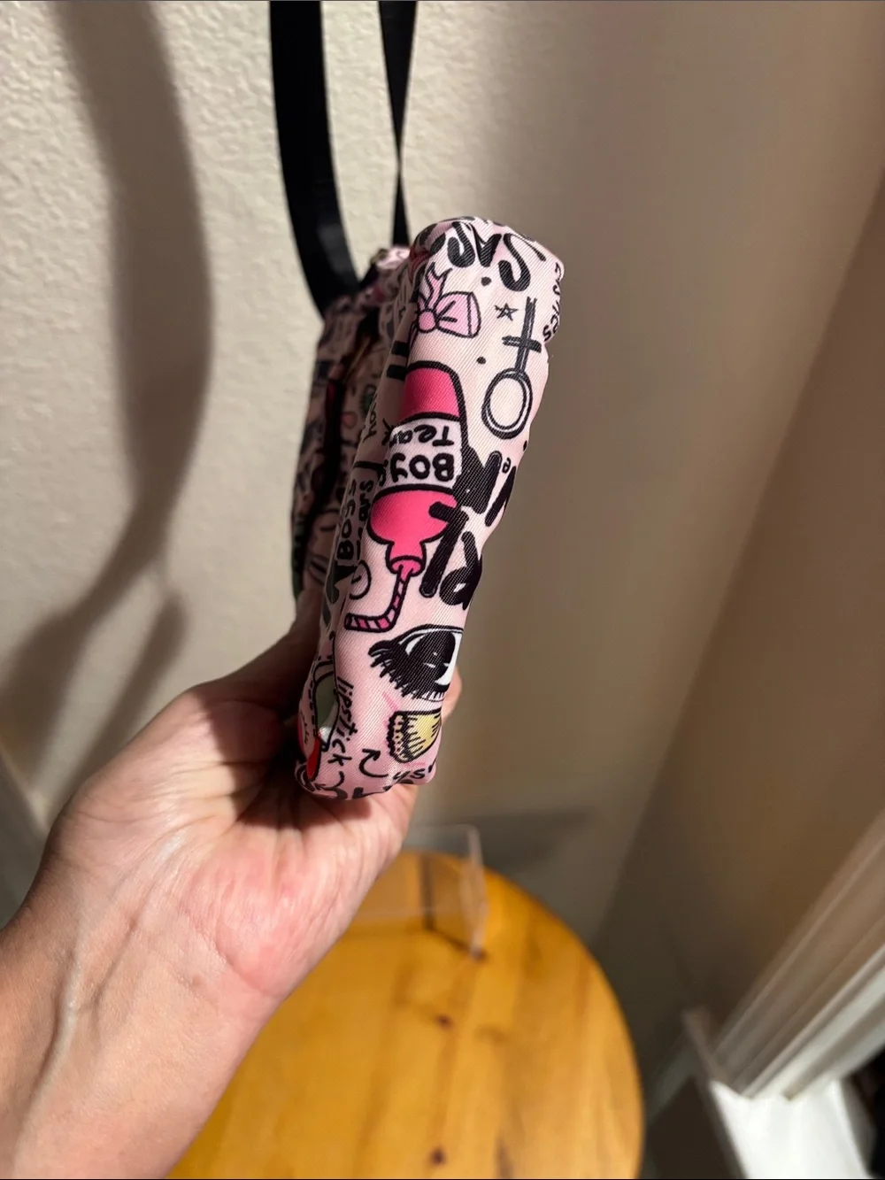Girl Power Pink Graphic Print Crossbody Bag